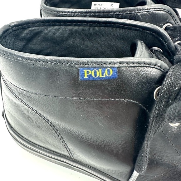 Polo Ralph Lauren Maykn Oil Leather Chukka Boots Mens 9 Black Shoes Preppy main image 11